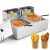 Professional-style Deep Fryer with Dual Baskets, 3400W 2x6L Stainless Steel Electric Commercial Deep Fryers, for Turkey French Fries Home Kitchen Restaurant, Total Capacity 20.7QT/19.6L